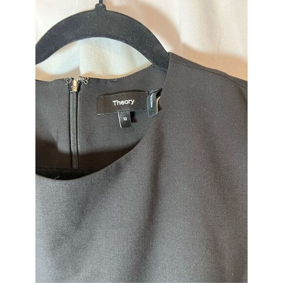 Theory Women's Black Wool Sleeveless Shift Dress Size 12 NWOT D059 - Picture 5 of 9